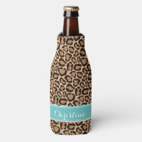 Türkis und Leopard Print Custom Monogram