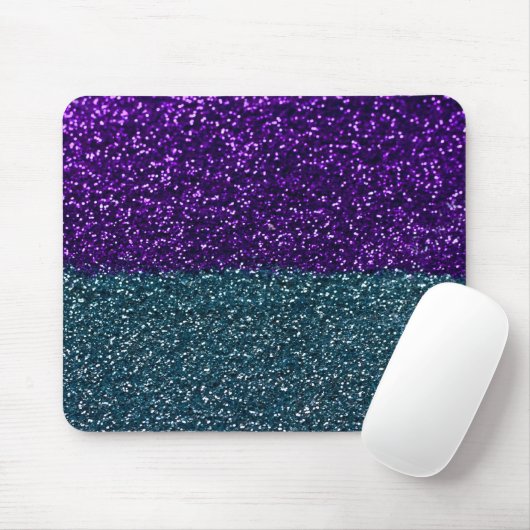 Türkis und lila Glitzer-Glitzern Mousepad (Mit Mouse)