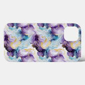 Türkis und Lila Marmor Case-Mate iPhone Hülle (Rückseite (Horizontal))