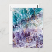 Türkis und Lila Quarzglas Postkarte (Vorne/Hinten)