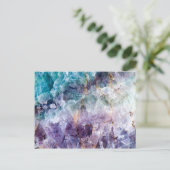 Türkis und Lila Quarzglas Postkarte (Stehend Vorderseite)