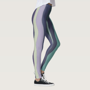 Türkis und Lila Streifen Leggings