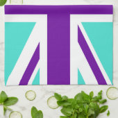 Türkis und Lila Union Jack Küchentuch (Gefaltet)