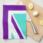 Türkis und Lila Union Jack Küchentuch (Viertel Falte)