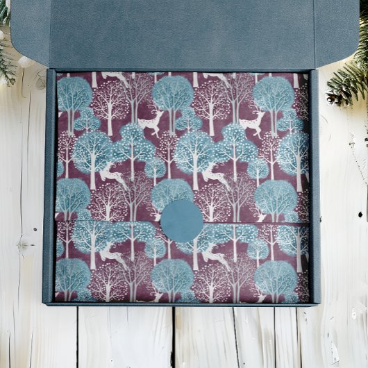 Türkis und Lila Urlaub im Hirschdorf Seidenpapier