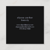 Türkis und Lila Wasserfarbenpräparat mit Schwarz Quadratische Visitenkarte (Rückseite)