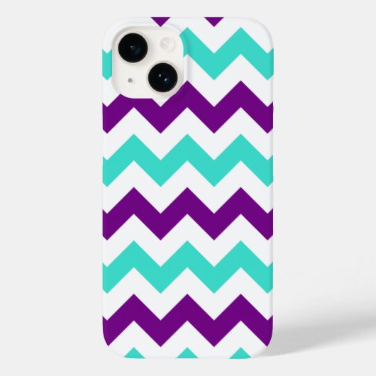 Türkis und Lila Zigzag Case-Mate iPhone Hülle (Rückseite)