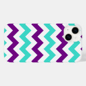 Türkis und Lila Zigzag Case-Mate iPhone Hülle (Rückseite (Horizontal))