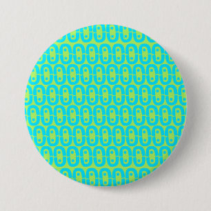 Türkis und Limettengrün geometrisches Muster Button