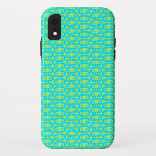 Türkis und Limettengrün geometrisches Muster Case-Mate iPhone Hülle