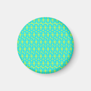 Türkis und Limettengrün geometrisches Muster Magnet