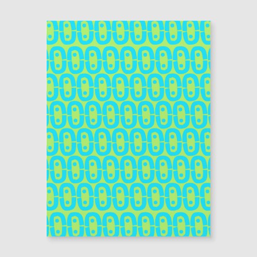 Türkis und Limettengrün geometrisches Muster Magnetkarte (Vorderseite)