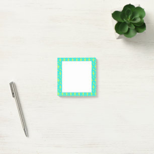 Türkis und Limettengrün geometrisches Muster Post-it Klebezettel