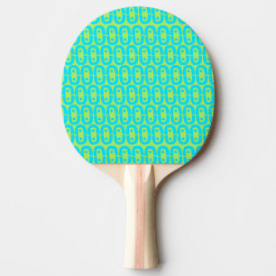 Türkis und Limettengrün geometrisches Muster Tischtennis Schläger