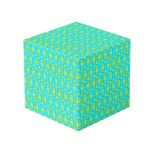 Türkis und Limettengrün geometrisches Muster Würfel