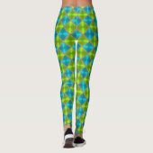 Türkis und Limon mit Goldplätzen Leggings (Rückseite)