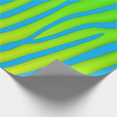 Türkis und Limone Zebrastreifen Geschenkpapier (Ecke)