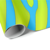 Türkis und Limone Zebrastreifen Geschenkpapier (Rolleneckpunkt)