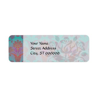 Türkis und magentafarbener Damast