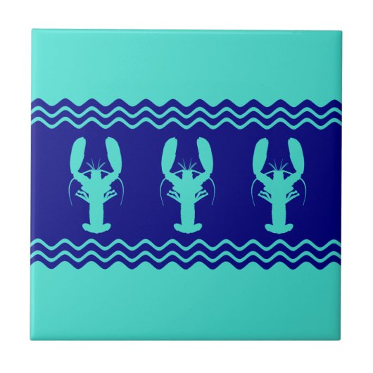 Türkis und Marineblaster Fliese (Vorderseite)