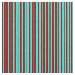 Türkis- und Maroonfarbene Streifen/Linienmuster Stoff