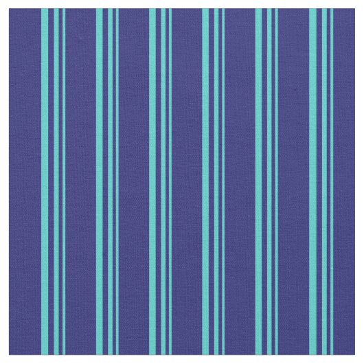 Türkis- und Mitternachtsblau gestreiftes Muster Stoff (Nahaufnahme)