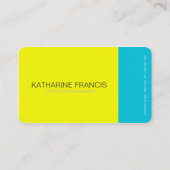 Türkis und noble Visitenkarte des Gelbs (Rückseite)