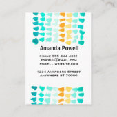 Türkis- und Orangenfarben Visitenkarte (Rückseite)