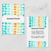 Türkis- und Orangenfarben Visitenkarte (Vorne/Hinten)