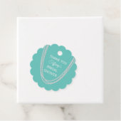 Türkis und Perlen Brautparty Danke Weiß Geschenkanhänger (Beispiel)