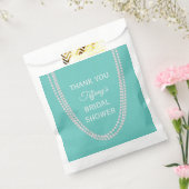 Türkis und Perlen Brautparty Danke Weiß Geschenktütchen (Versiegelt)