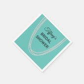 Türkis und Perlen Brautparty Napkins Serviette (Ecke)