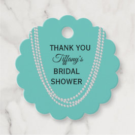 Türkis und Perlen Brautparty Vielen Dank Geschenkanhänger