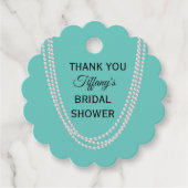 Türkis und Perlen Brautparty Vielen Dank Geschenkanhänger (Vorderseite)