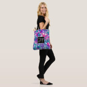 Türkis und rosa Bubbles Fluid Art Tasche (Am Model)