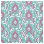 Türkis und Rosa Ikat Paisley Stoff (Muster)