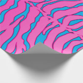 Türkis und rosa Tiger Streifen Tierdruck Geschenkpapier (Ecke)