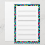 Türkis und rosa Würfel-Muster Briefpapier (Vorne/Hinten)