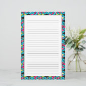 Türkis und rosa Würfel-Muster Briefpapier (Stehend Vorderseite)
