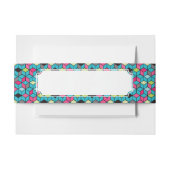 Türkis und rosa Würfel-Muster Einladungsbanderole (Vorderseite Beispiel)