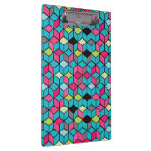Türkis und rosa Würfel-Muster Klemmbrett (Rechts)