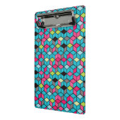 Türkis und rosa Würfel-Muster Mini Klemmbrett (Gewinkelt2)