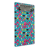 Türkis und rosa Würfel-Muster Mini Klemmbrett (Schrägansicht)