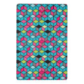 Türkis und rosa Würfel-Muster Mini Klemmbrett (Rückseite)