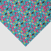 Türkis und rosa Würfel-Muster Seidenpapier (Ausschnitt)