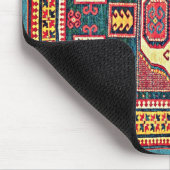 Türkis und Rose Red Kazak Oriental Rug Design Mousepad (Ecke)