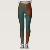 Türkis und Rost Abstrakt Leggings (Vorderseite)