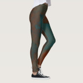 Türkis und Rost Abstrakt Leggings (Rechts)