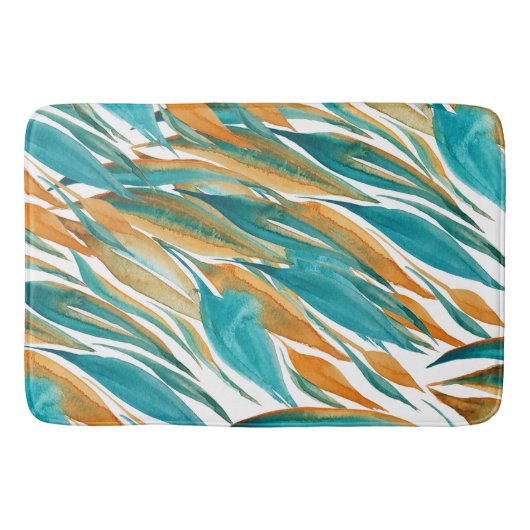 Türkis und Rost Fall Art Badematte (Vorderseite)
