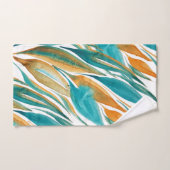 Türkis und Rost Fall Wasserfarben handbemalt Badhandtuch Set (Handtuch)